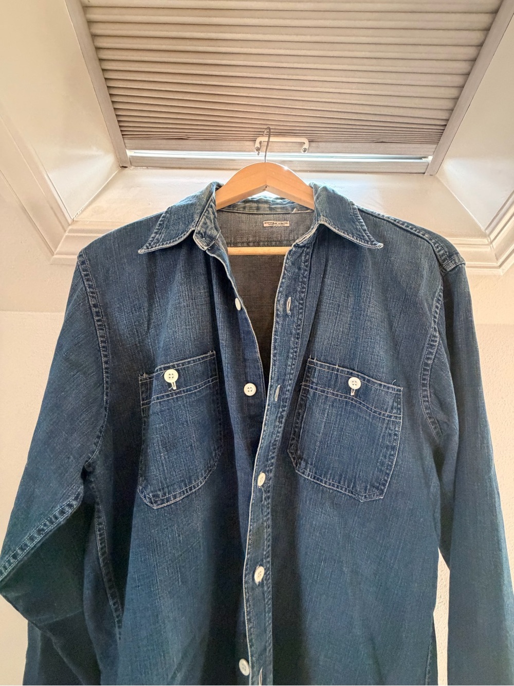 Denim Button-Up Shirt - Dark Blue